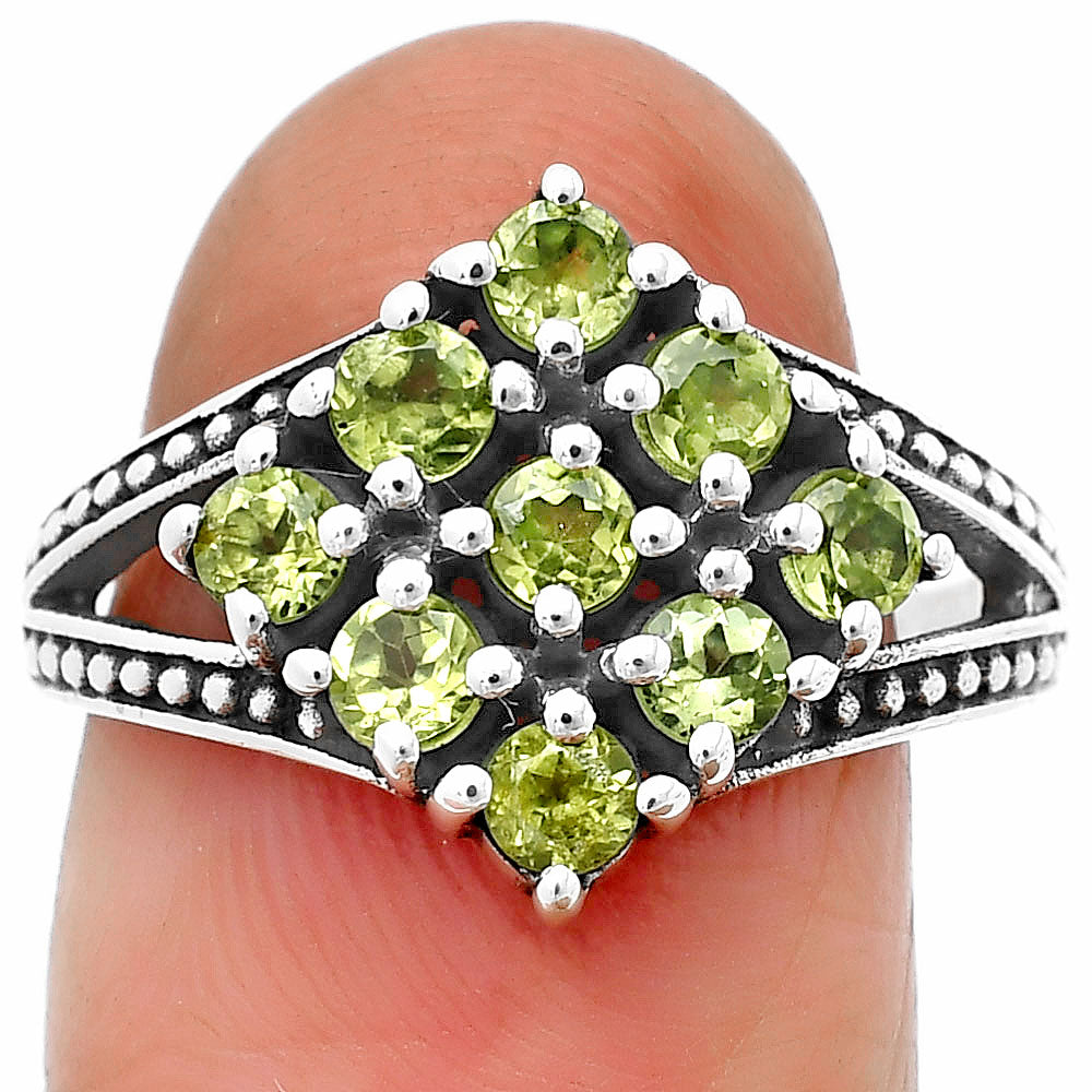 925 Silver Multi Round Gemstone Square Cluster Ring Handmade Jewelry DGR1106 R-1018