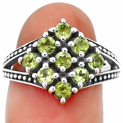 925 Silver Multi Round Gemstone Square Cluster Ring Handmade Jewelry DGR1106 R-1018