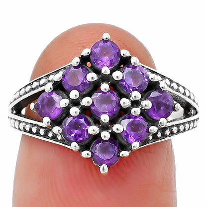 925 Silver Multi Round Gemstone Square Cluster Ring Handmade Jewelry DGR1106 R-1018