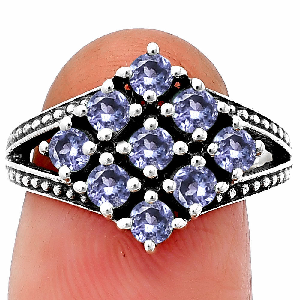 925 Silver Multi Round Gemstone Square Cluster Ring Handmade Jewelry DGR1106 R-1018