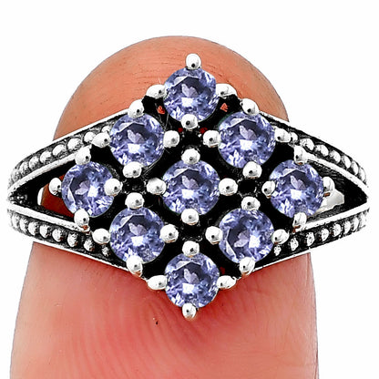 925 Silver Multi Round Gemstone Square Cluster Ring Handmade Jewelry DGR1106 R-1018