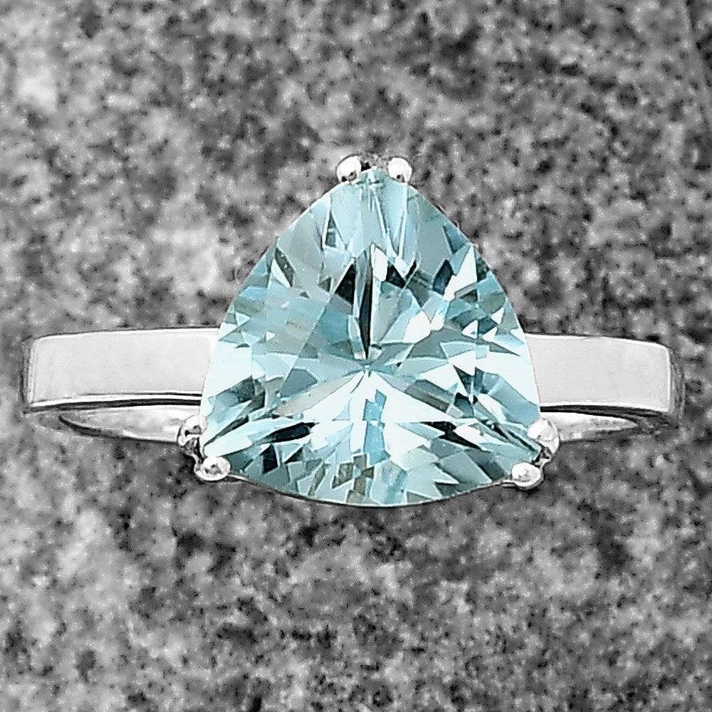 925 Sterling Silver Trillion Natural Gemstone Ring Handmade Jewelry DGR1107 R-1020