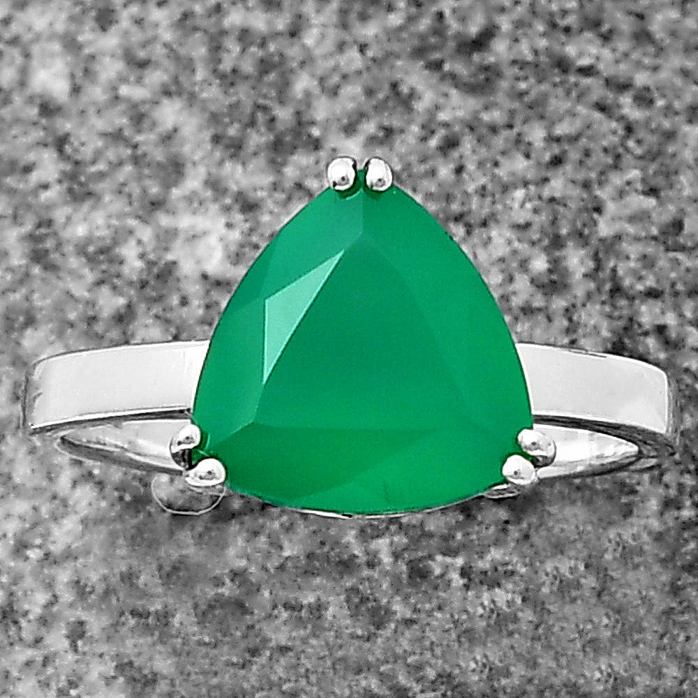 925 Sterling Silver Trillion Natural Gemstone Ring Handmade Jewelry DGR1107 R-1020