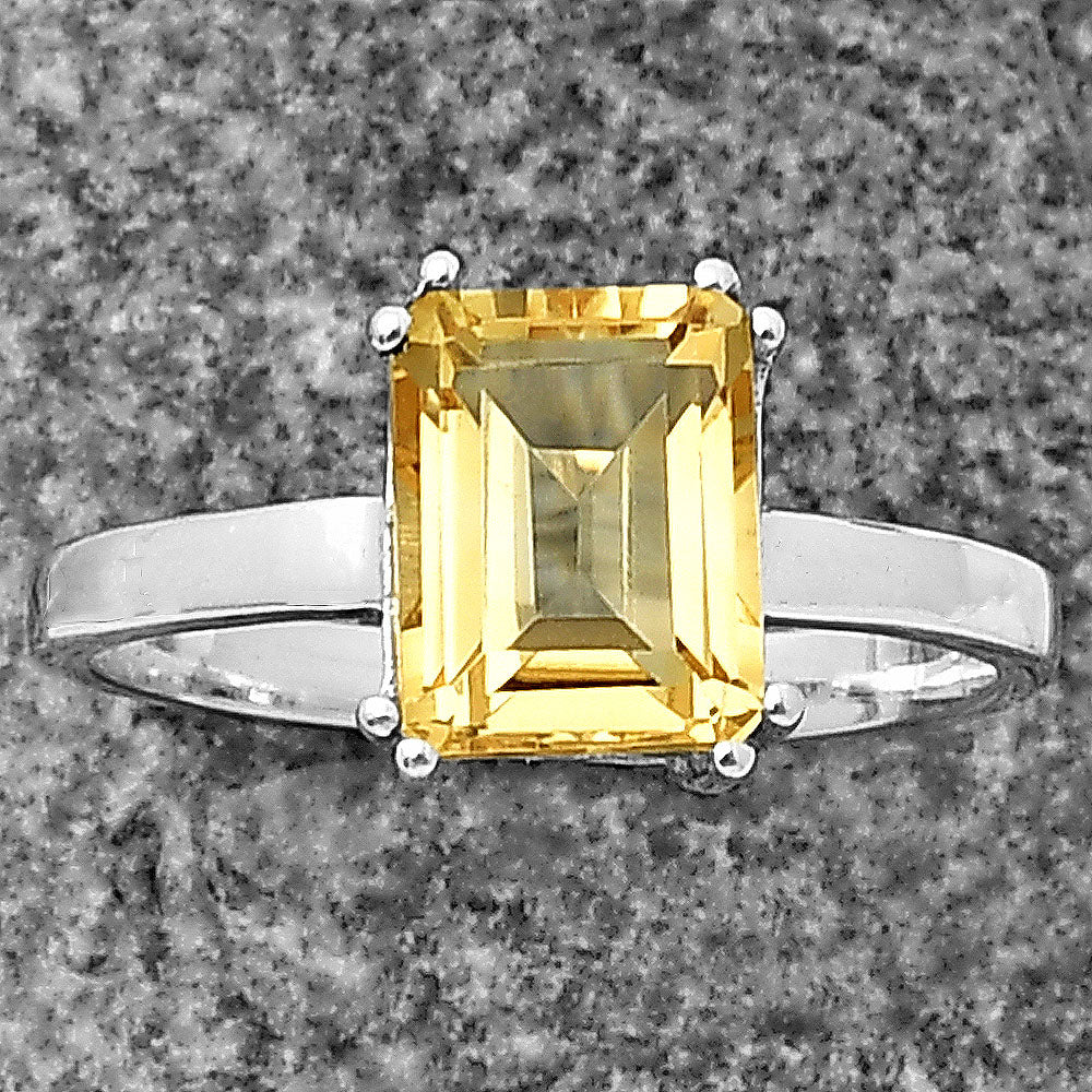 925 Silver Rectangle Step Cut Gemstone Ring Handmade Sterling Jewelry DGR1110 R-1020