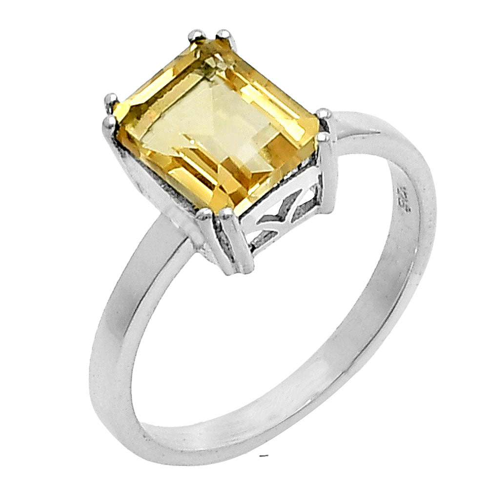 925 Silver Rectangle Step Cut Gemstone Ring Handmade Sterling Jewelry DGR1110 R-1020