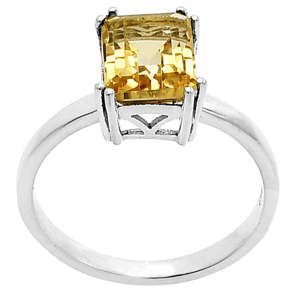 925 Silver Rectangle Step Cut Gemstone Ring Handmade Sterling Jewelry DGR1110 R-1020