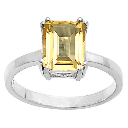 925 Silver Rectangle Step Cut Gemstone Ring Handmade Sterling Jewelry DGR1110 R-1020
