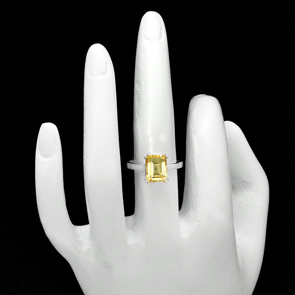 925 Silver Rectangle Step Cut Gemstone Ring Handmade Sterling Jewelry DGR1110 R-1020