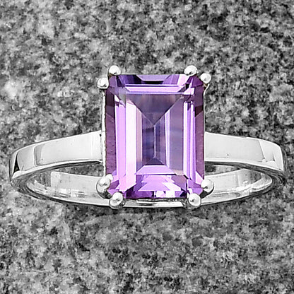 925 Silver Rectangle Step Cut Gemstone Ring Handmade Sterling Jewelry DGR1110 R-1020