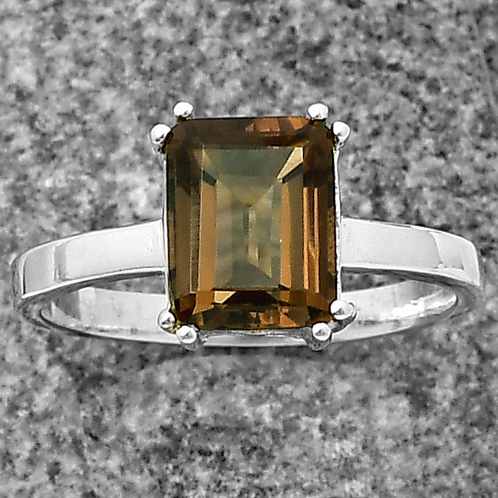 925 Silver Rectangle Step Cut Gemstone Ring Handmade Sterling Jewelry DGR1110 R-1020