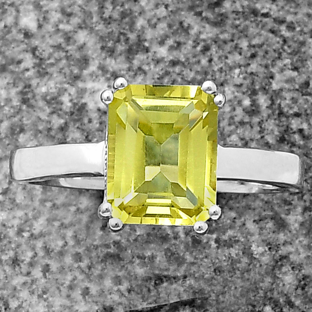 925 Silver Rectangle Step Cut Gemstone Ring Handmade Sterling Jewelry DGR1110 R-1020