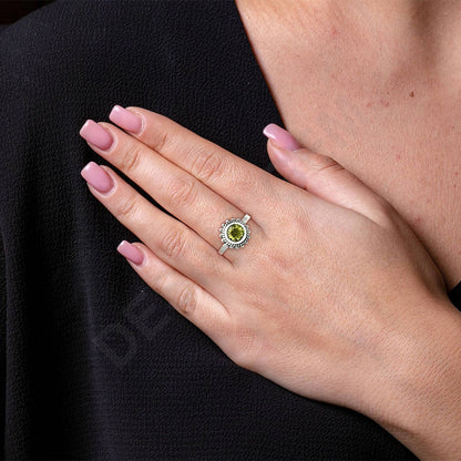 925 Sterling Silver Rope Halo Colorful Gemstone Ring Handmade Jewelry DGR1111 R-1245