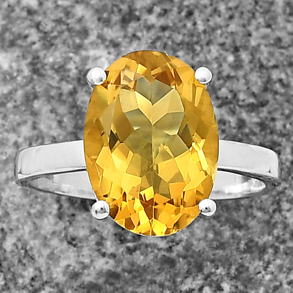 Faceted Oval Cut Birth Gemstone Solitaire Handmade Ring Sterling Silver DGR1112 R-1019