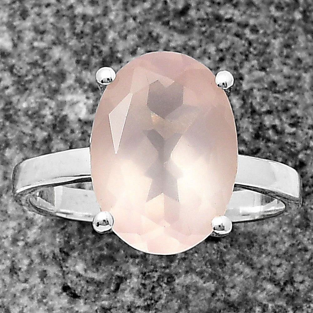 Faceted Oval Cut Birth Gemstone Solitaire Handmade Ring Sterling Silver DGR1112 R-1019
