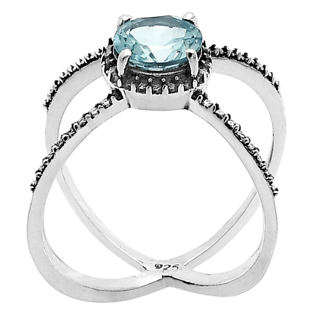 Modern X Shape Multicolor Gemstone Ring in 925 Sterling Silver Jewelry DGR1115 R-1244