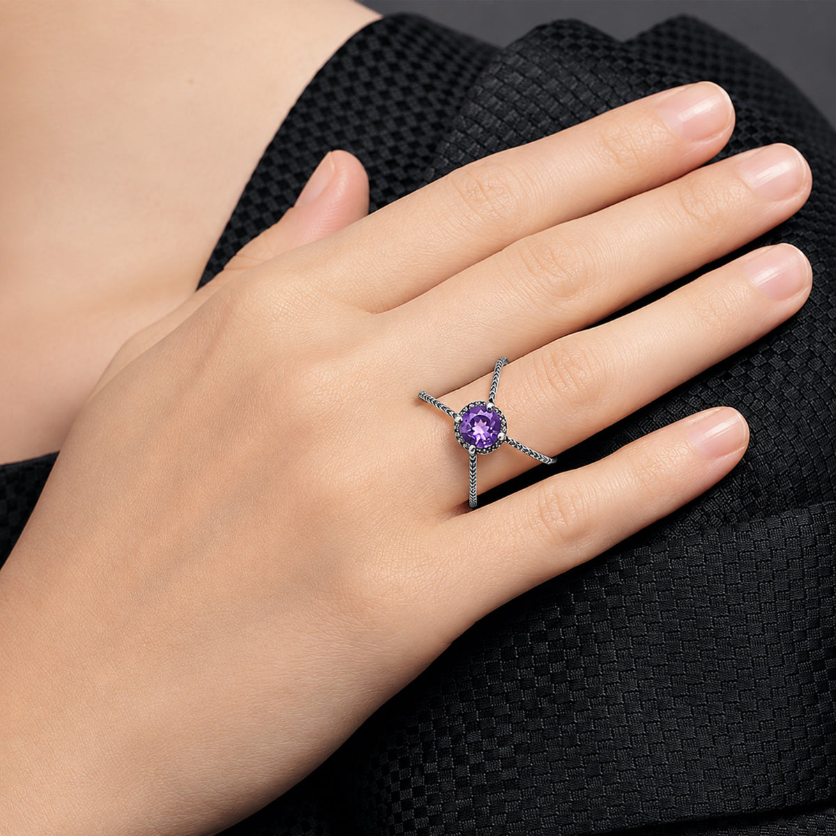 Modern X Shape Multicolor Gemstone Ring in 925 Sterling Silver Jewelry DGR1115 R-1244