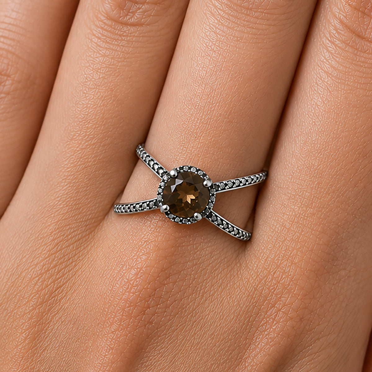 Modern X Shape Multicolor Gemstone Ring in 925 Sterling Silver Jewelry DGR1115 R-1244
