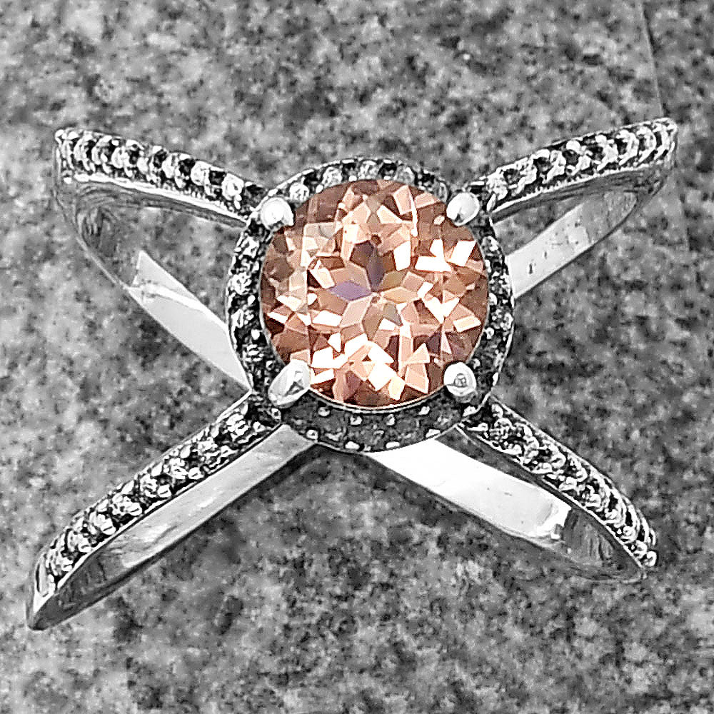 Modern X Shape Multicolor Gemstone Ring in 925 Sterling Silver Jewelry DGR1115 R-1244