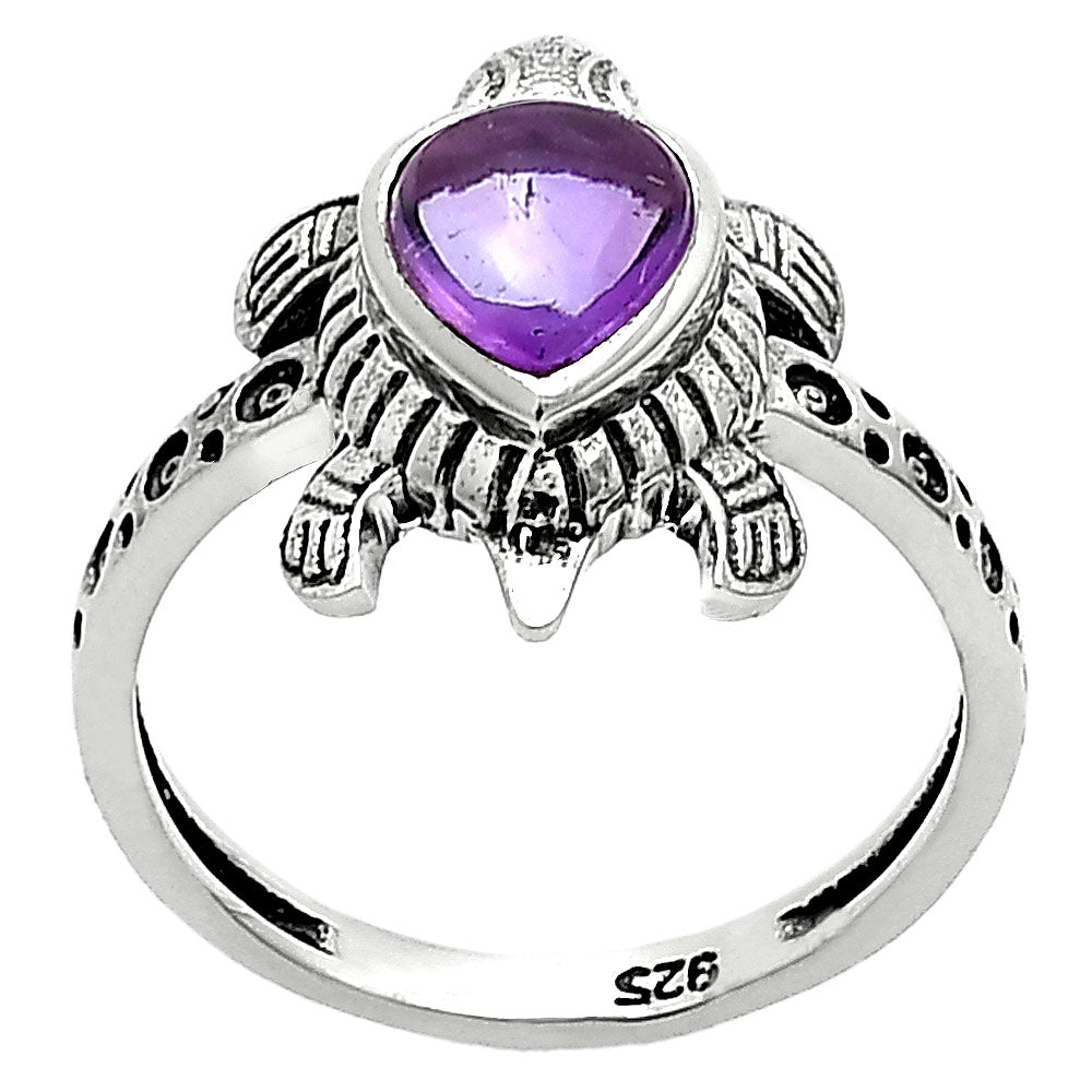 Handmade Turtle Design Multicolor Gemstone Ring in 925 Sterling Silver DGR1116 R-1076