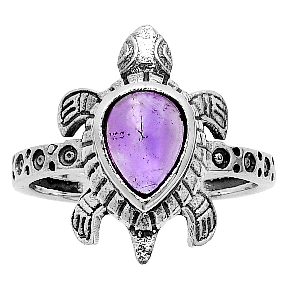 Handmade Turtle Design Multicolor Gemstone Ring in 925 Sterling Silver DGR1116 R-1076