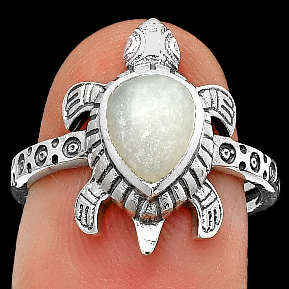 Handmade Turtle Design Multicolor Gemstone Ring in 925 Sterling Silver DGR1116 R-1076