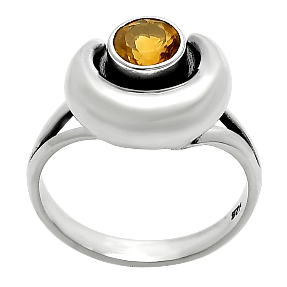 Crescent Moon Natural Gemstone Ring 925 Sterling Silver Handmade Jewelry DGR1117 R-1072