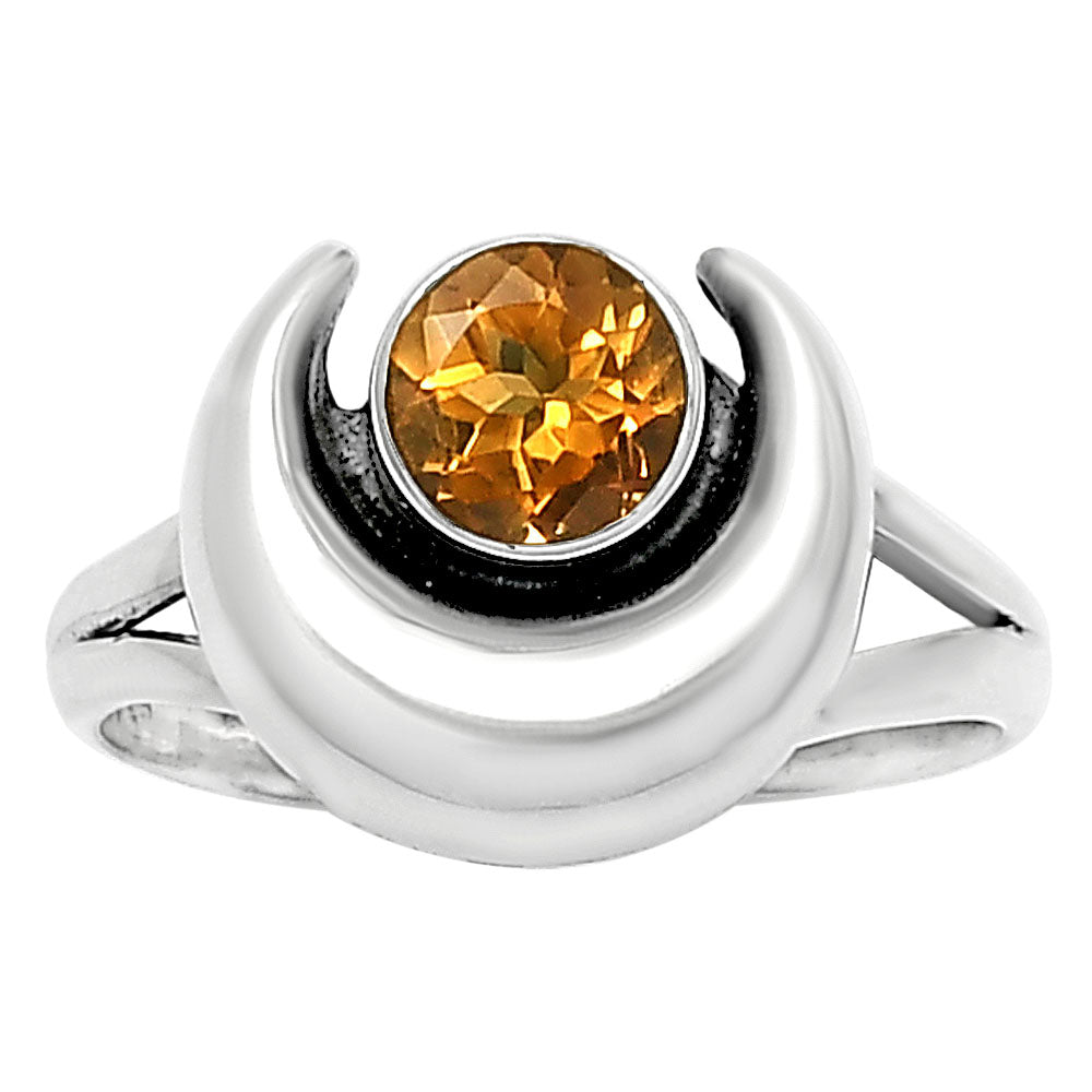 Crescent Moon Natural Gemstone Ring 925 Sterling Silver Handmade Jewelry DGR1117 R-1072