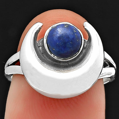 Crescent Moon Natural Gemstone Ring 925 Sterling Silver Handmade Jewelry DGR1117 R-1072