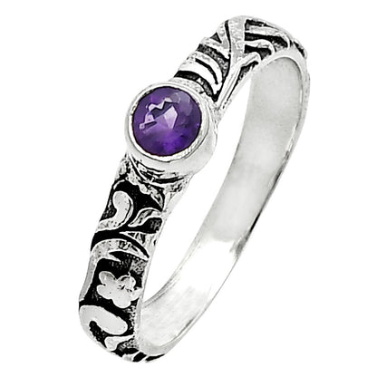 Boho Oxidized Handmade Floral Engraved Ring 925 Silver Gemstone Jewelry DGR1119 R-1042