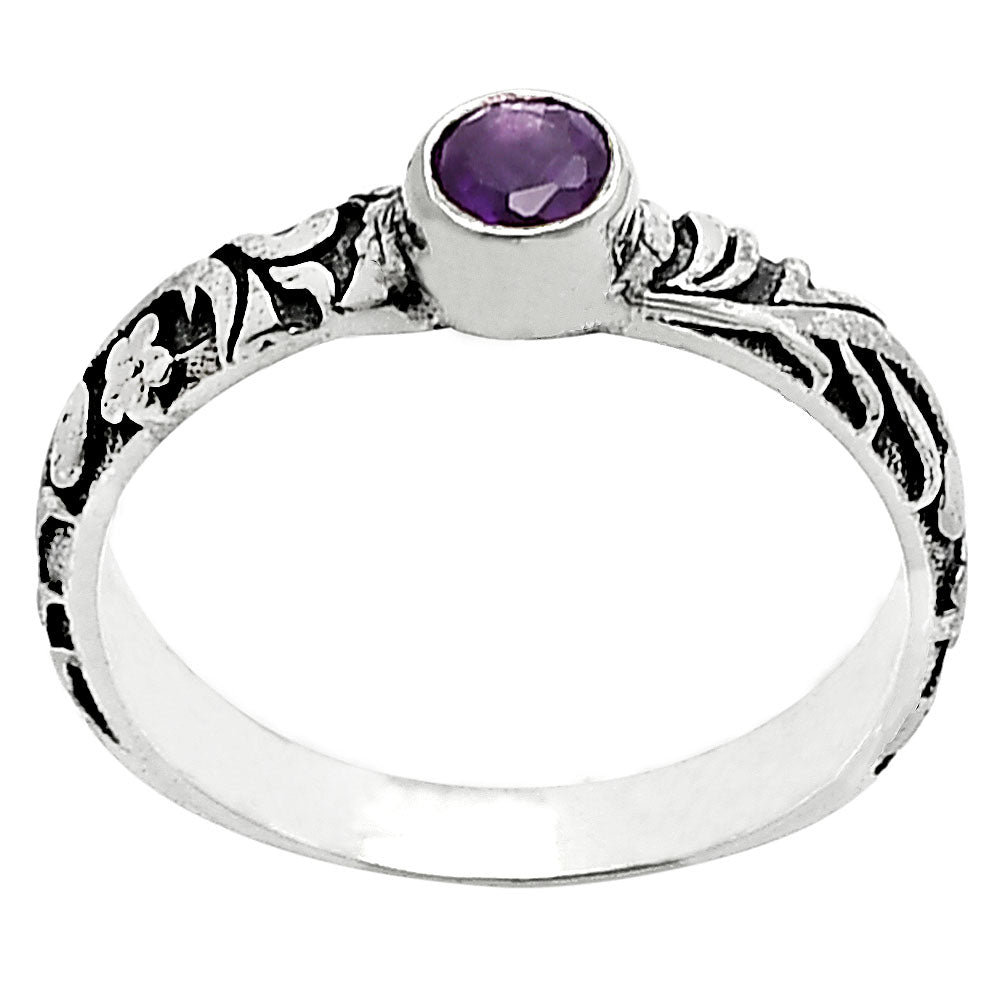 Boho Oxidized Handmade Floral Engraved Ring 925 Silver Gemstone Jewelry DGR1119 R-1042