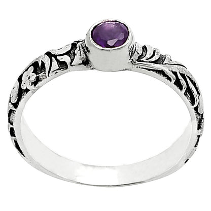 Boho Oxidized Handmade Floral Engraved Ring 925 Silver Gemstone Jewelry DGR1119 R-1042