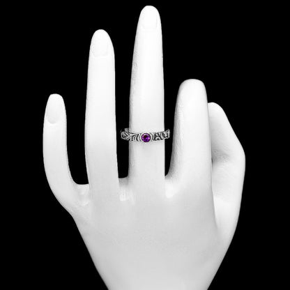 Boho Oxidized Handmade Floral Engraved Ring 925 Silver Gemstone Jewelry DGR1119 R-1042