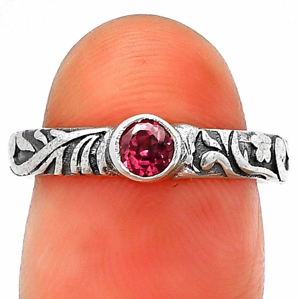 Boho Oxidized Handmade Floral Engraved Ring 925 Silver Gemstone Jewelry DGR1119 R-1042