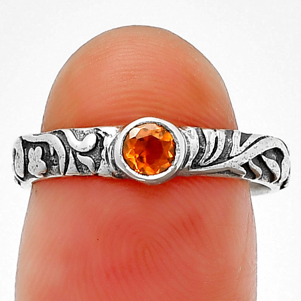 Boho Oxidized Handmade Floral Engraved Ring 925 Silver Gemstone Jewelry DGR1119 R-1042