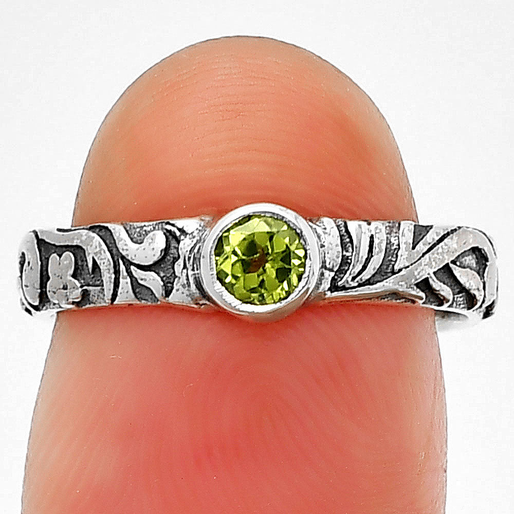 Boho Oxidized Handmade Floral Engraved Ring 925 Silver Gemstone Jewelry DGR1119 R-1042