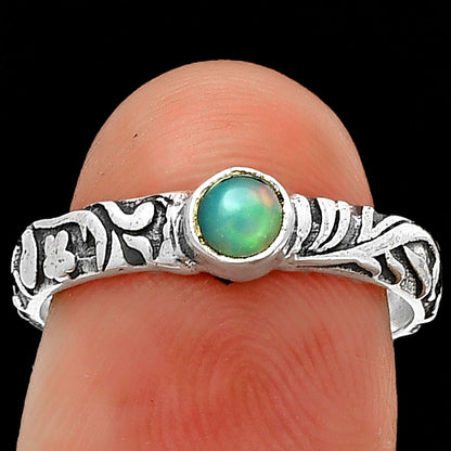 Boho Oxidized Handmade Floral Engraved Ring 925 Silver Gemstone Jewelry DGR1119 R-1042