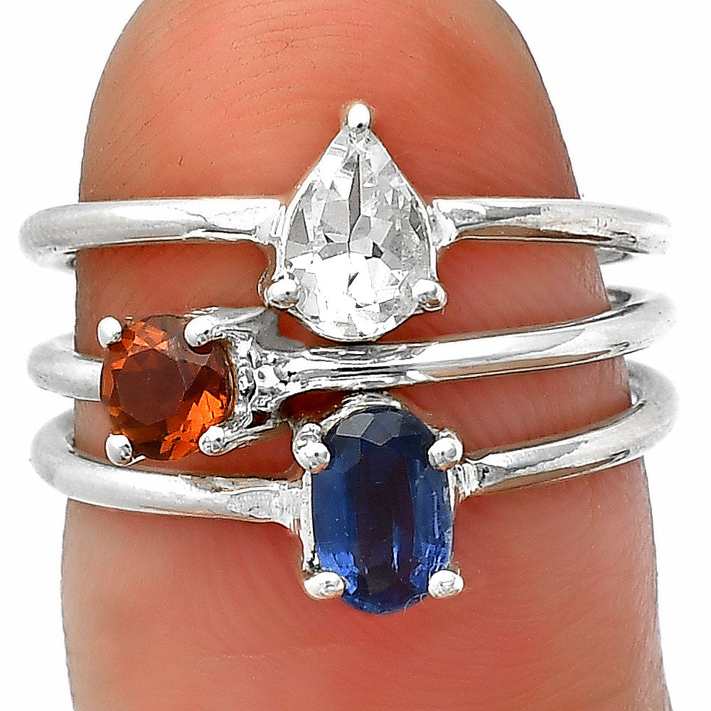 Stackable - Natural Gemstones 925 Silver Ring Size 5-9 Jewelry DGR1120 R-1159