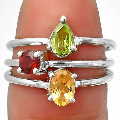 Stackable - Natural Gemstones 925 Silver Ring Size 5-9 Jewelry DGR1120 R-1159