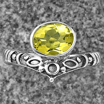 Boho Ornate Vintage Style Oxidized Gemstone Ring in 925 Silver for Women DGR1121 R-1046