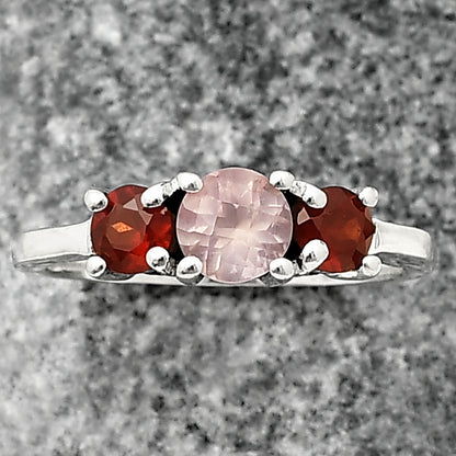 Three Stone Colorful Gemstone Ring 925 Sterling Silver Handmade Jewelry DGR1122 R-1047