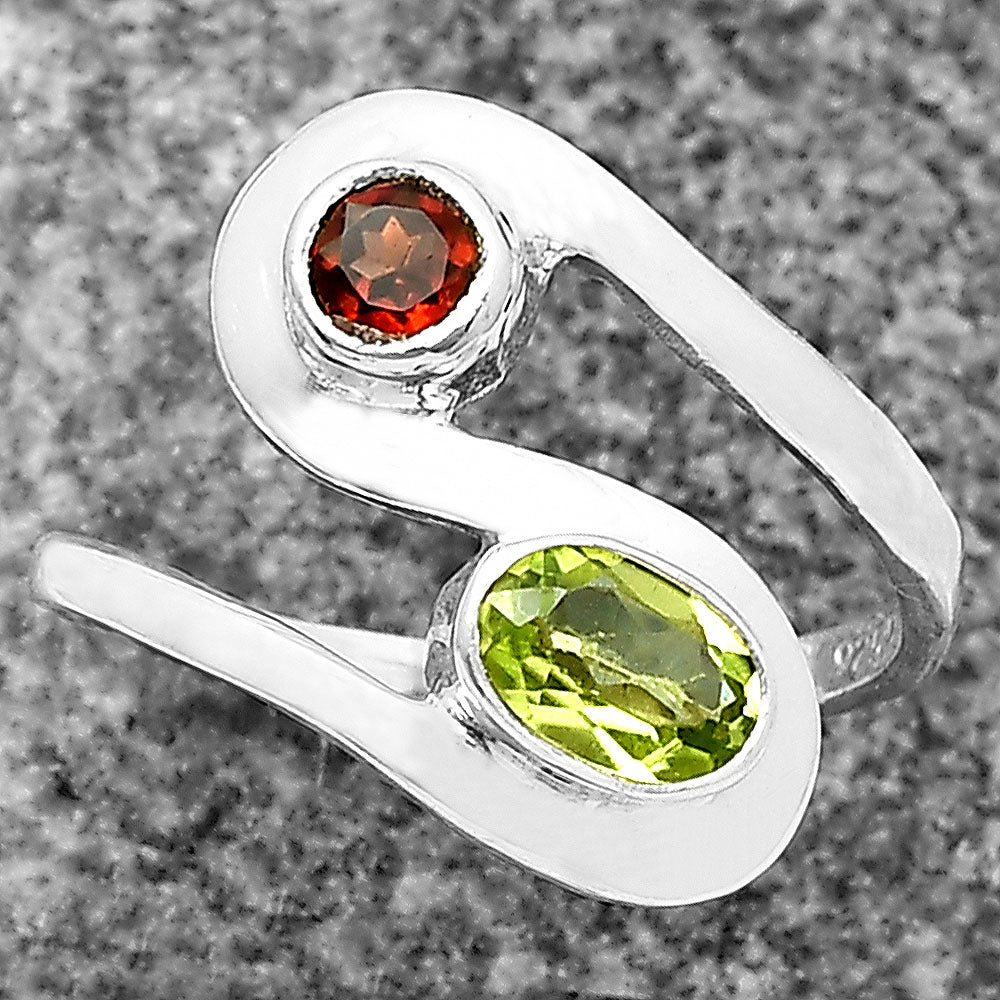 Open Bypass Gemstone Ring 925 Sterling Silver Modern Handmade Jewelry DGR1123 R-1039