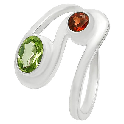 Open Bypass Gemstone Ring 925 Sterling Silver Modern Handmade Jewelry DGR1123 R-1039
