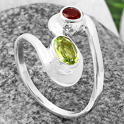 Open Bypass Gemstone Ring 925 Sterling Silver Modern Handmade Jewelry DGR1123 R-1039