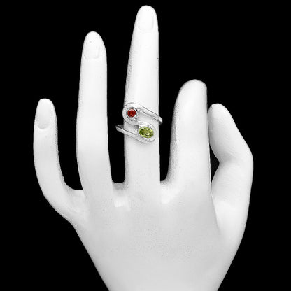 Open Bypass Gemstone Ring 925 Sterling Silver Modern Handmade Jewelry DGR1123 R-1039