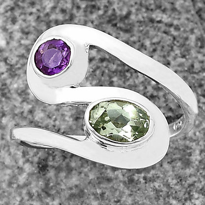 Open Bypass Gemstone Ring 925 Sterling Silver Modern Handmade Jewelry DGR1123 R-1039