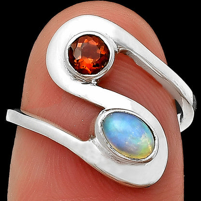 Open Bypass Gemstone Ring 925 Sterling Silver Modern Handmade Jewelry DGR1123 R-1039