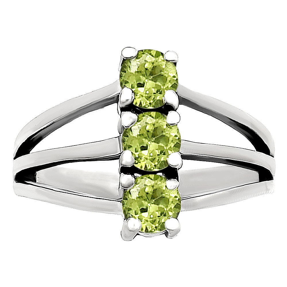 Three Stone Vertical Gemstone Ring 925 Sterling Silver Handmade Jewelry DGR1124 R-1050