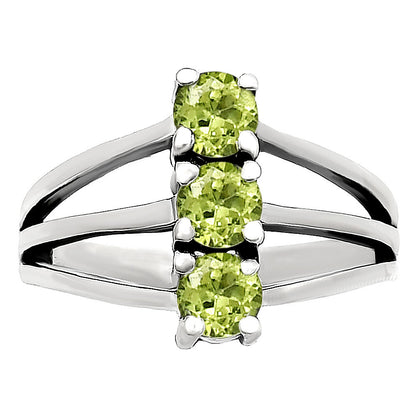 Three Stone Vertical Gemstone Ring 925 Sterling Silver Handmade Jewelry DGR1124 R-1050
