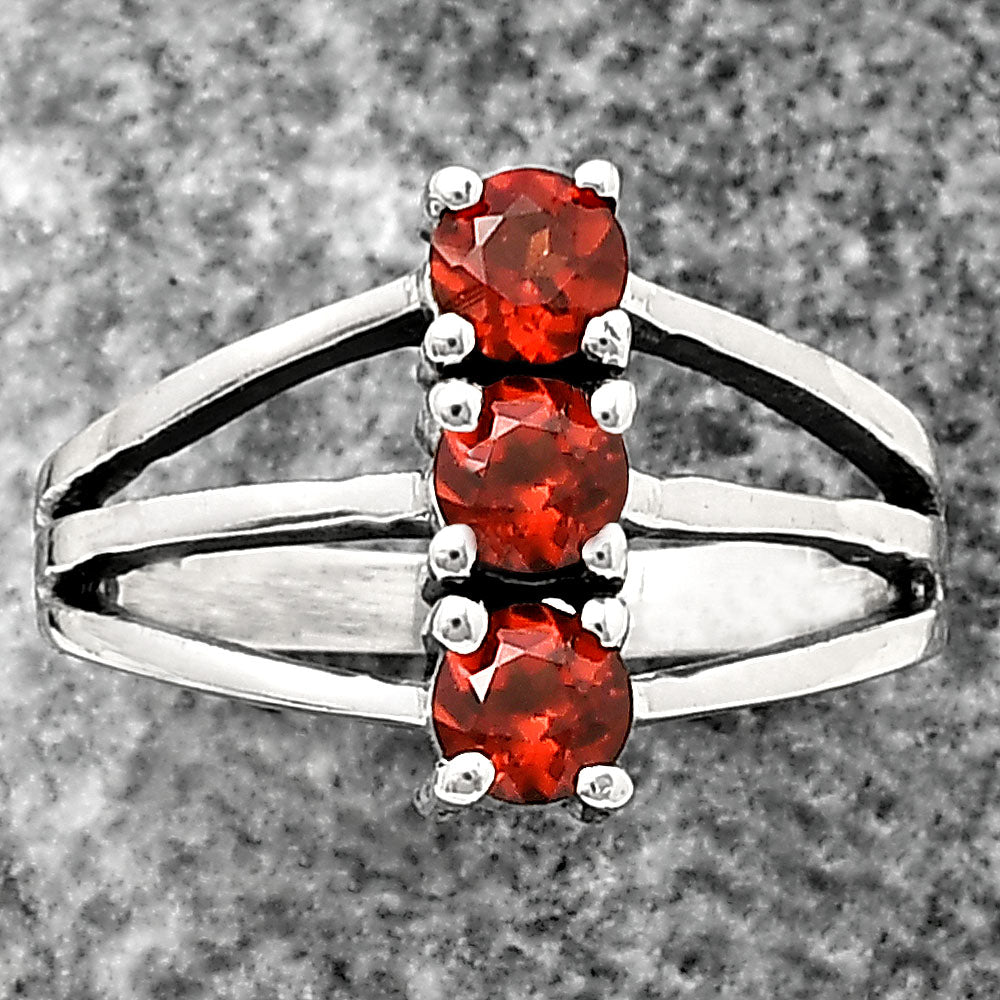 Three Stone Vertical Gemstone Ring 925 Sterling Silver Handmade Jewelry DGR1124 R-1050