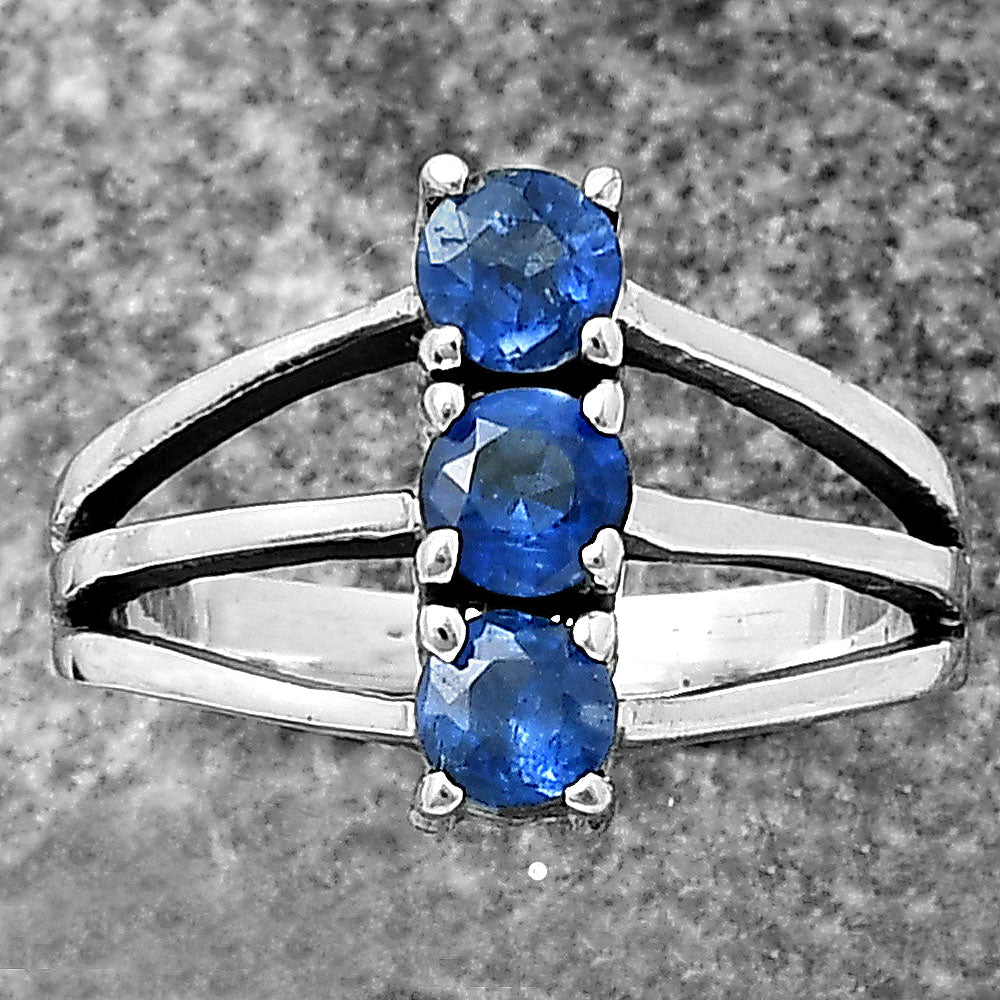 Three Stone Vertical Gemstone Ring 925 Sterling Silver Handmade Jewelry DGR1124 R-1050